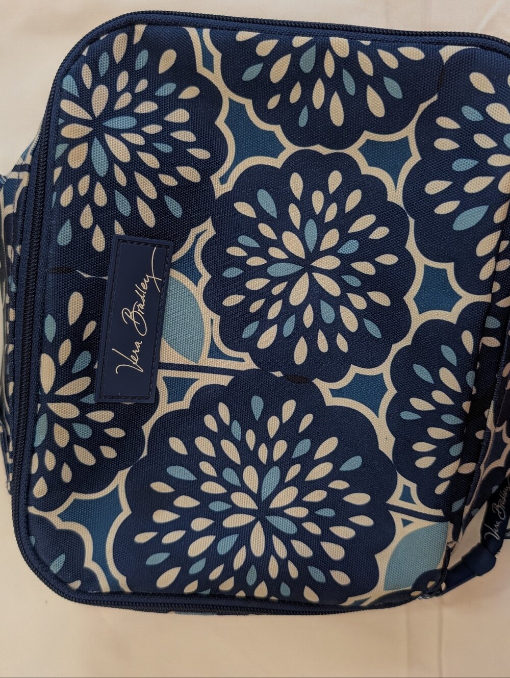 Vera Bradley Insulated Lunch Bag Navy Blue Floral Floral Pattern Cooler Tote